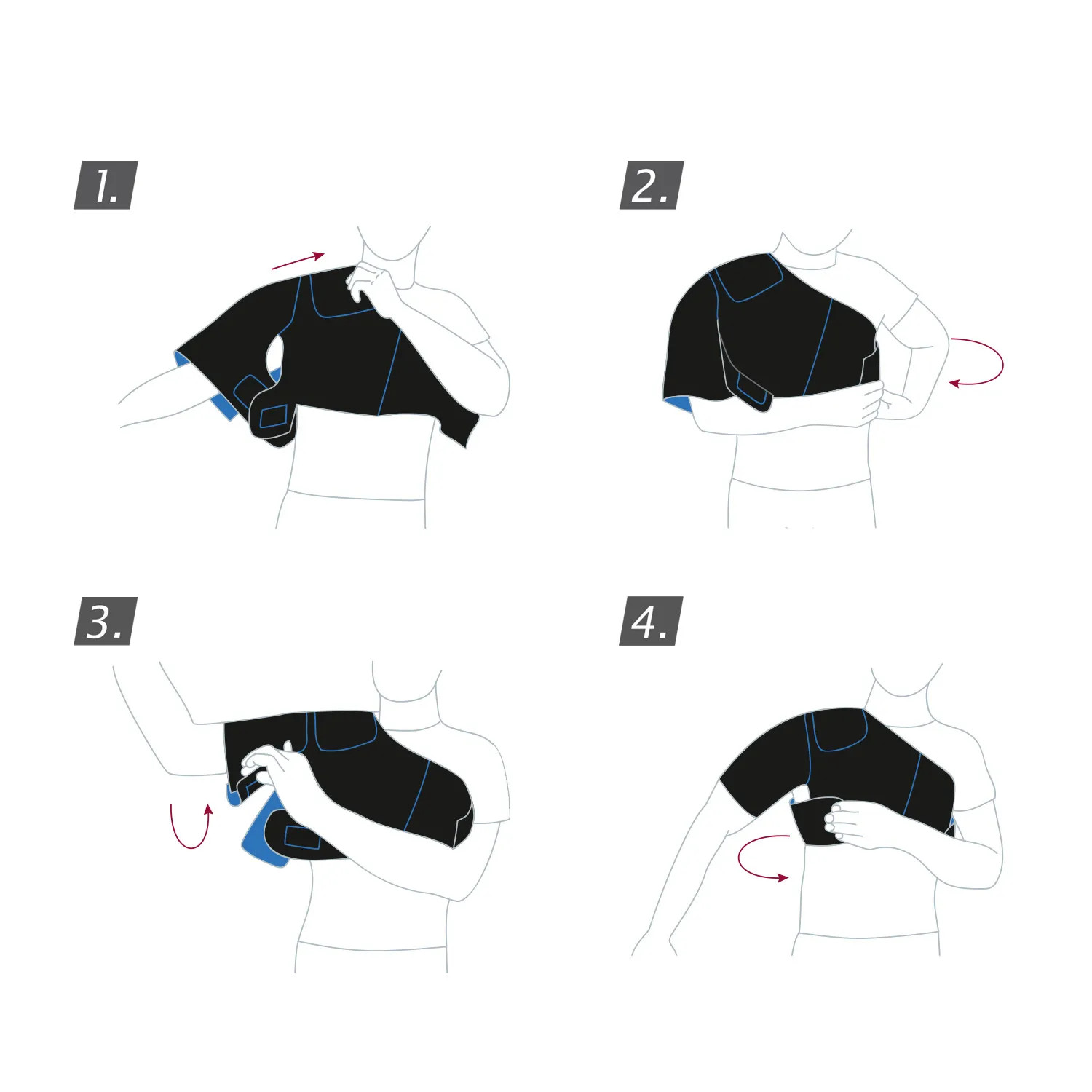 Actimove Shoulder Support Small Black Extra Pocket for Optional Hot/Cold Pack