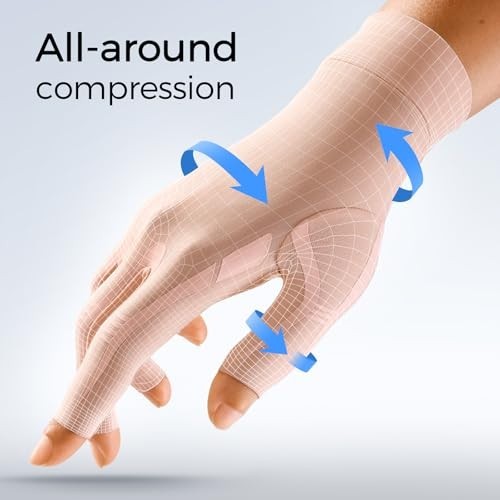 Compression Arthritis Gloves Fingerless for Carpal Tunnel Relief Women Men Hand