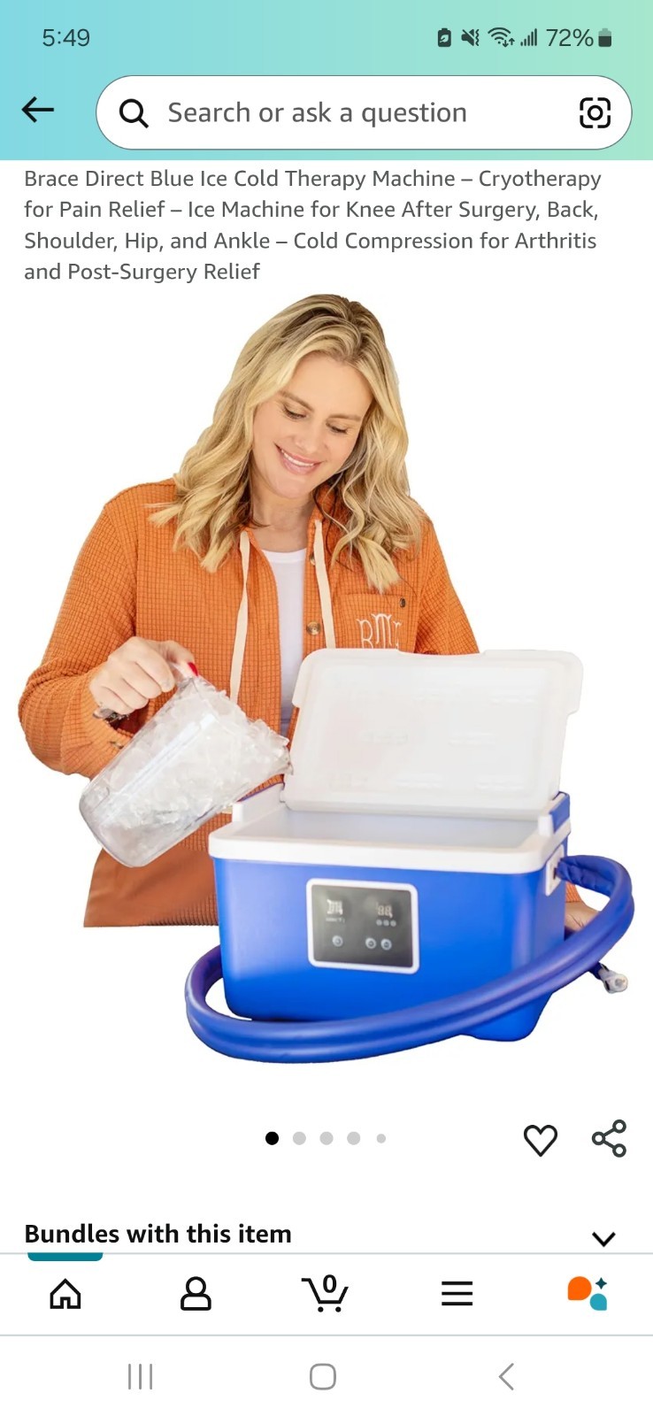 Brace Direct Ice Cold Therapy Machine – Cryotherapy for Pain Relief – No Pad